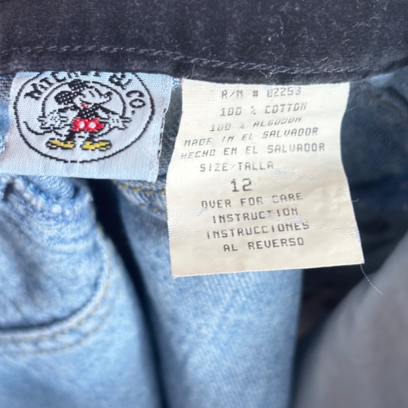 VTG Y2K Disney Mickey & Co Denim Skirt Girl 12 Embroidered Minnie Velvet Button - Picture 6 of 9